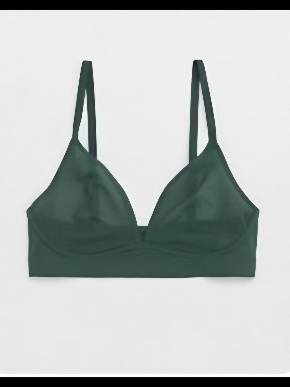 aerie SMOOTHEZ Deep Green Mesh Wireless Bralette in Sycamore
